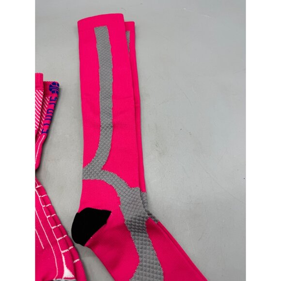 Set of 2 pairs Compression Knee High Socks crew Set - Pink & Grey XL READ NEW - Picture 5 of 7